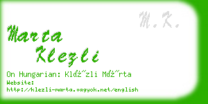 marta klezli business card